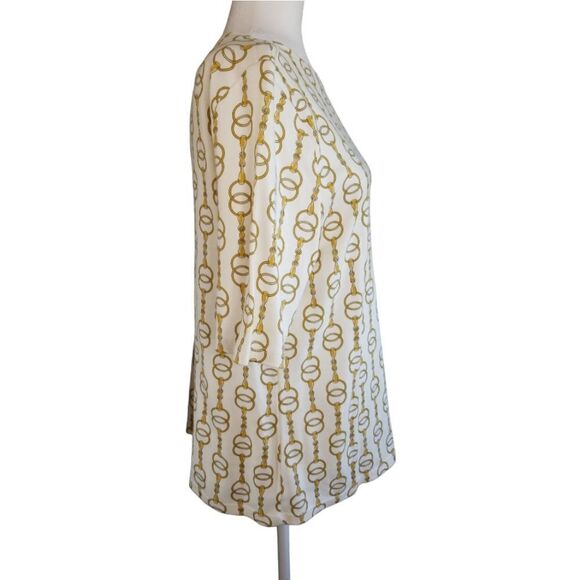 Charter Club Luxury Top Short Sleeve Cream and Gold Size XL - Picture 2 of 5